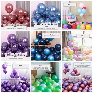 Combo bóng mix nhiều màu, bong bóng trang trí sinh nhật - bóng sequin chrome bé trai, bé gái, set bóng trang trí tiệc.