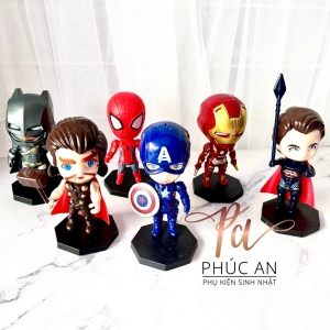 Set 6 siêu anh hùng MARVEL trang trí bánh kem nhựa nhẹ