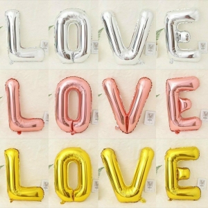 Bóng kiếng chữ love 32in trang trí sinh nhật, happy birthday