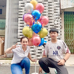 Trụ bóng 19 nhánh cao đẹp dùng để trang trí sinh nhật happy birthday