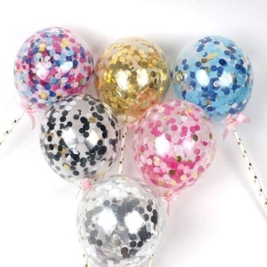 Bóng lồng sequin 1c trong suốt lồng kim tuyến sẵn trang trí sinh nhật happy birthday