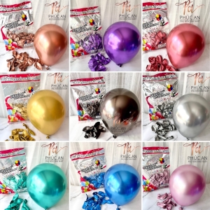 Set 10 bóng siêu nhũ 10inch - set bong bóng trang trí tiệc sinh nhật HPBD, tiệc cưới, tiệc kỉ niệm anniversary, party.