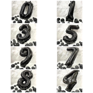 Bóng phao số 40cm đen mừng sinh nhật hpbd