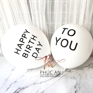 Cặp bóng cao su HPBD TO YOU trắng dễ thương trang trí sinh nhật