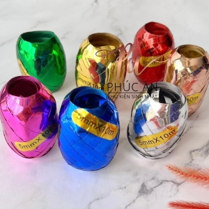 Cuộn ruy băng 10m xoắn tròn cột đuôi bóng trang trí hpbd