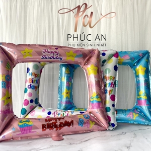 Bong bóng kiếng khung hình 59cm dễ thương trang trí sinh nhật HPBD
