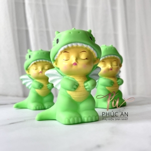 Em bé khủng long trang trí bánh kem dễ thương happy birthday