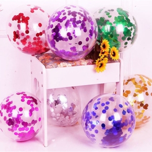 Bóng lồng sequin 1c trong suốt lồng kim tuyến sẵn trang trí sinh nhật happy birthday