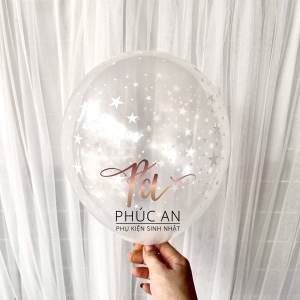 Bóng trong suốt hình ngôi sao 12inch trang trí tiệc sinh nhật lung linh, happy birthday