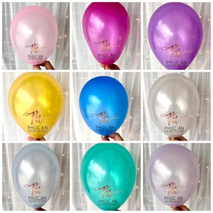 Set 10 bóng nhũ cao su đủ màu 5inch trang trí tiệc sinh nhật hpbd
