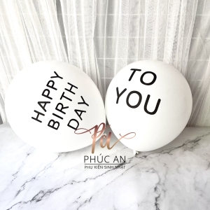 Cặp bóng cao su HPBD TO YOU trắng dễ thương trang trí sinh nhật