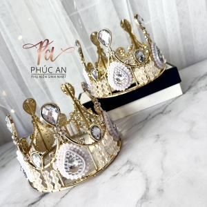 Vương miệng mini nhựa nhẹ đính đá trang trí bánh kem