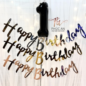 Dây chữ HPBD ép kim phản quang mừng sinh nhật chữ kiểu