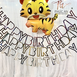 Dây chữ HAPPY BIRTHDAY Ép Kim Chữ Rỗng Trang Trí Sinh Nhật Lung Linh