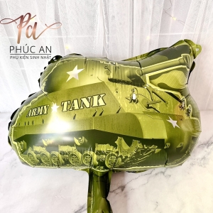 Bóng kiếng nhôm 40cm xe tăng trang trí sinh nhật HPBD
