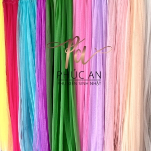 Rèm voan lưới 1.7m x 2m decor background sinh nhật meeting ( may sẵn )