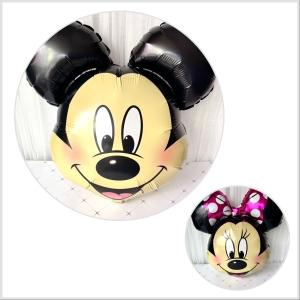 Bóng kiếng nhôm 65cm đầu chuột mickey trang trí sinh nhật HPBD